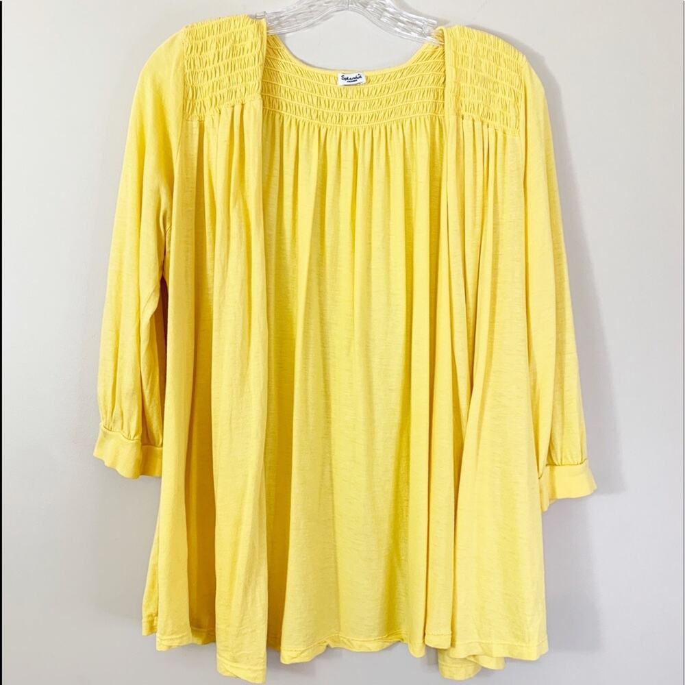 Splendid Yellow Light Open Cardigan 3/4 Sleeve
